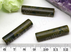 Бусина акриловая Трубочка 02 матовая 34,5*8*8мм болотная непрозрачная (акрил)