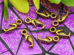 (СКИДКИ!!!) Подвеска Морской конёк 05 3D 13*5*2,5мм античное золото (литьё) (10шт.)