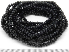 Бусина абакус гранёный рондель 4*3,5мм чёрный непрозрачный (Стекло)(100шт)