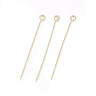 Купить Штифт с петлёй ювелирная сталь 40*0,6мм золотистый (Хирургическая сталь) (10шт)  с доставкой по России