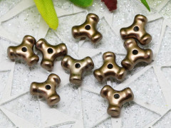 Рондели 053 акриловые трёхконечные 10*9,5*4,2мм античная бронза непрозрачный (акрил) (20шт.)
