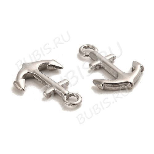 Подвеска Якорь 22 стальной коннектор 16*11мм тоггл цвет платины (Хирургическая сталь)
