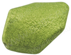 Бусина Лепёшка 15 пупырчатая изогнутая 29*18*6,5мм жёлто-зелёный металлик непрозрачная (акрил)