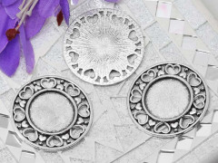 Подвеска-сеттинг Круг 22 коннектор (сеттинг 18мм) 32,3*32,5*1,9мм античное серебро (литьё)