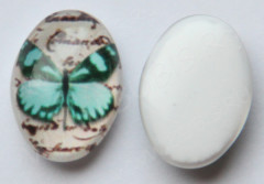 Кабошон стеклянный 12 Овал 18*13*5,8мм рисунок 05 (стекло)