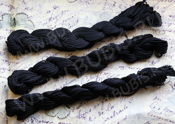 (СКИДКИ!!!) Нейлоновый шнур 01 1мм чёрный (24м)