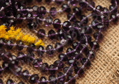 (СКИДКИ!!!) Бусина Абакус гранёный 8*8*5,5мм фиолетовый прозрачный (имитация Сваровски) (10шт.)