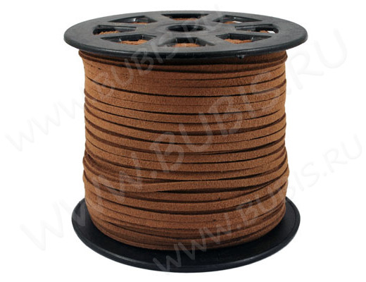 Замшевый шнур 03 плоский 3*1,5мм светло-коричневый (1м)