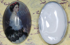 Кабошон стеклянный 16 Овал 30*20*8,5мм рисунок 11 (стекло)