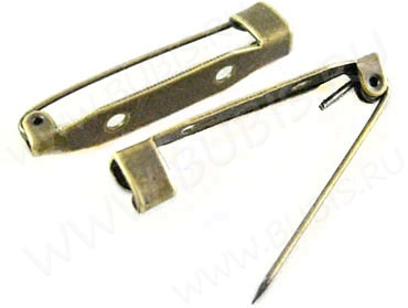 (ОПТ) Основа (заготовка) для броши №23 Булавка 2 отверстия 30*6*5мм античная бронза (Iron) (100шт.)