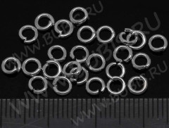 (СКИДКИ!!!) Колечки обычные толстые 4*0,8мм цвет платины (Brass) (100шт.)