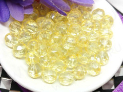 (СКИДКИ!!!) Округлая гранёная бусина 8мм бл.золотистая с прозрачным бензином прозрачная (Чешское стекло) (10шт.)