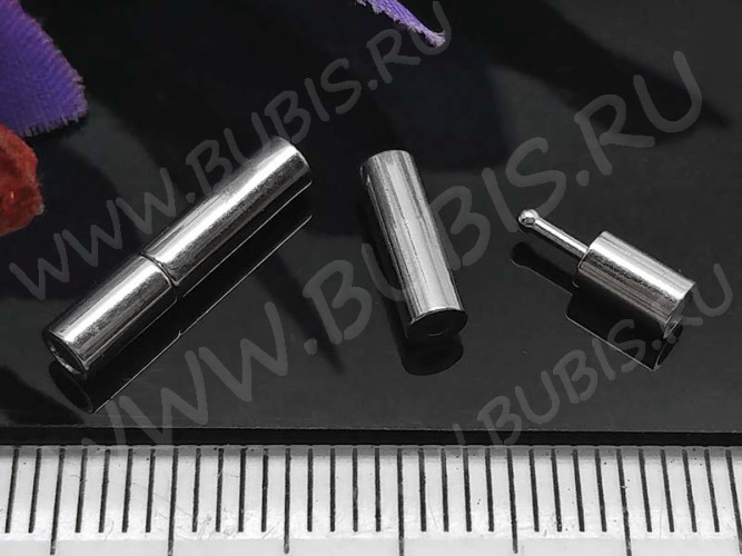 Замочек-застёжка №54 штыковой для вклеивания (1,5мм) со штырьком 12,5*2,4мм цвет платины (Brass)