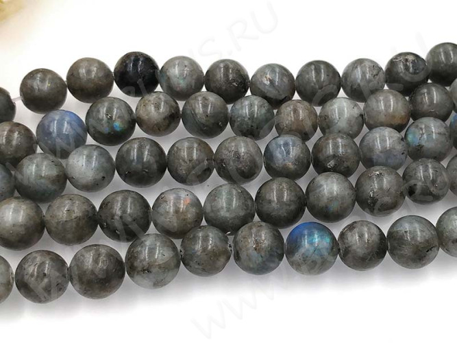 (ОПТ) Бусина округлая 12мм Лабрадорит натуральный (камни) (НИТЬ)