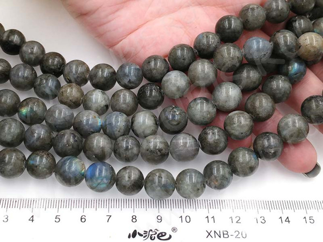 (ОПТ) Бусина округлая 12мм Лабрадорит натуральный (камни) (НИТЬ)