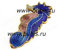 Бусина Морской конёк 25*12*4мм цвет 01 сине-голубой (клуазонне)