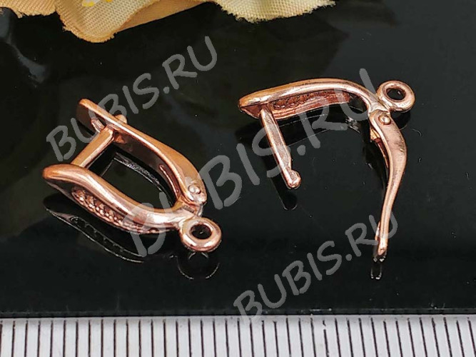 Швензы с английским замком №106 Плетёнка 18*10*4мм розовое золото (Brass с позолотой) (1 пара)