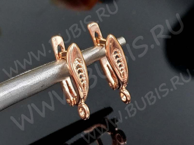 Швензы с английским замком №106 Плетёнка 18*10*4мм розовое золото (Brass с позолотой) (1 пара)