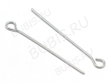 (СКИДКИ!!!) Штифт с петлёй 40*0,6мм стальной (хирургическая сталь) (50шт.)