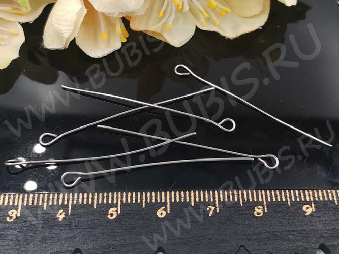 (СКИДКИ!!!) Штифт с петлёй 40*0,6мм стальной (хирургическая сталь) (50шт.)