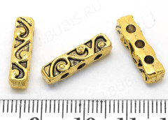 Разделитель 20 на 3 нити 18*5*4,5мм античное золото (литьё)