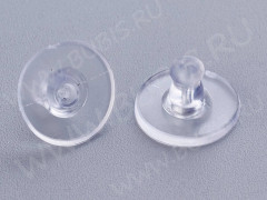 Зажимы для пуссет(гвоздиков) и швенз №22 прорезиненные крепёжки (09) 11*11*6,5мм полупрозрачные матовые (20шт)