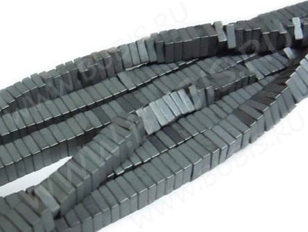 (ОПТ) Бусина каменная Рондель 51 маленький квадрат 3,1*3,1*1мм Гематит синт. (камни) (100шт.)