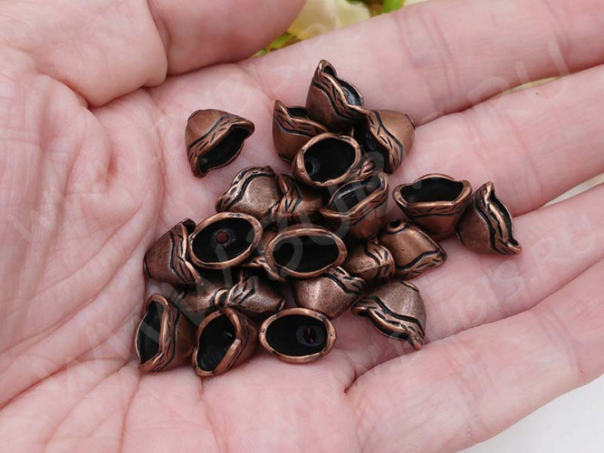 260 Шапочка-колпачок 11,5*8*8мм античная медь (литьё)