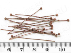 Штифт с ШАРИКОМ 35*0,5мм античная медь (Brass) (10шт.)