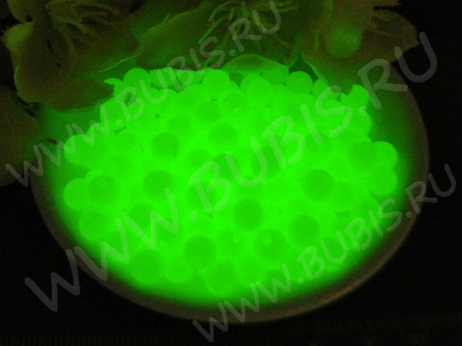 Бусина округлая 58 Шар 6мм СВЕТОНАКОПИТЕЛЬНЫЙ непрозрачный (акрил) (50шт.)