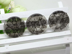 Бусина Круг 08 с принтом 32*31,5*6,5мм Кружева чёрно-прозрачные (акрил)