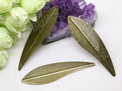 Декоративный элемент 044 подвеска Листик длинный 70*19,5*0,4мм античная бронза (Iron)