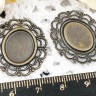 Купить Подвеска-сеттинг Овал 60 коннектор (сеттинг 15*12мм) 26*24*1мм античная бронза (Brass) с доставкой по России