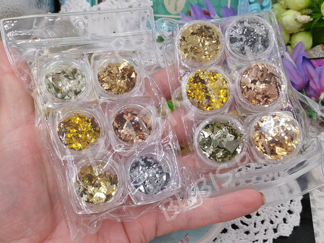 Наполнение для смолы и бутылочек 104 Комплект блёсток ФОЛЬГИ МИКС цветов (декор)