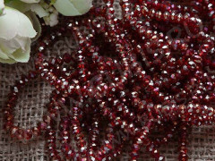 Бусина кристалл гранёный абакус 4,3*4*3,5мм гранатовый прозрачный (имитация Сваровски) (20шт.)