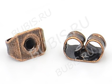 (СКИДКИ!!!) Зажимы для пуссет(гвоздиков) и швенз №01 5*3,5*2,8мм античная медь (Iron) (50 пар)