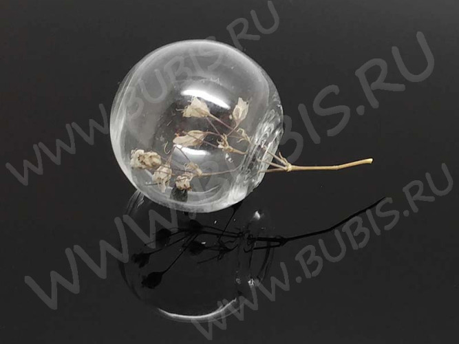 Пузырь стеклянный 46 Сфера с одним отверстием (2мм) 16мм прозрачный (стекло)