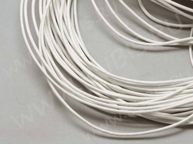 Шнур кожаный 10 воловья кожа 2мм белый (1м)