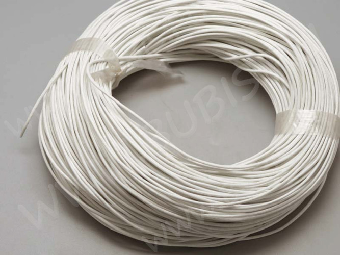 Шнур кожаный 10 воловья кожа 2мм белый (1м)