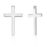 Купить Подвеска Крестик 18 тонкий 25*16*1мм цвет платины (Хирургическая сталь) с доставкой по России