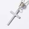 Купить Подвеска Крестик 18 тонкий 25*16*1мм цвет платины (Хирургическая сталь) с доставкой по России
