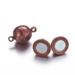 Магнитный замочек №41 Шар с петельками 16*10мм античная медь (Brass)
