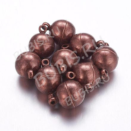 Магнитный замочек №41 Шар с петельками 16*10мм античная медь (Brass)