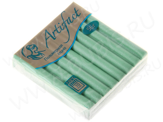 Полимерная глина Артефакт 757 зеленый перламутр 56г.