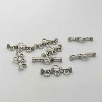 381 Коннектор на 3 нити 20*9*3мм античное серебро (литьё) (10шт)