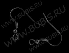 (СКИДКИ!!!) Швензы-крючки №002 18мм чёрный никель БЕЗ НИКЕЛЯ (Iron) (10 пар)