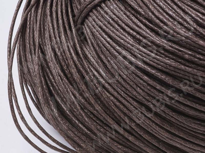 (СКИДКИ!!!) Вощёный х/б шнур 1мм цвет темно-коричневый (ок. 70м)