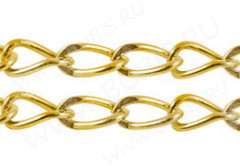 Цепочка I031 простая кручёная звено 5,5*3,8мм золотистая (Iron) (50см)