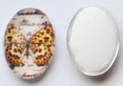 Кабошон стеклянный 12 Овал 18*13*5,8мм рисунок 06 (стекло)