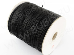 Нейлоновый шнур 02 круглый 1мм чёрный (1м)